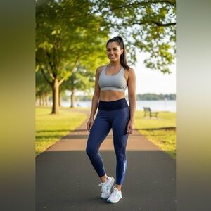 Old Navy Active Go Dry Fitted Women’s Athleisure Leggings Navy XL